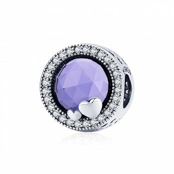 Charms Fioletowe serca  FUG0790